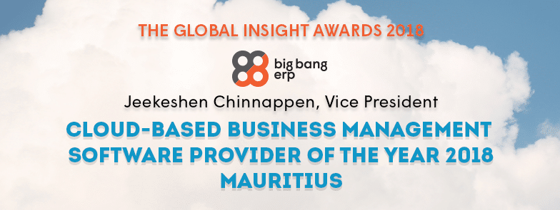 Big Bang ERP selected as Cloud-Based Management Software Provider of the year 2018 in Mauritius