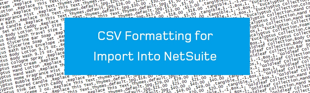 Formatting CSV Files for Import Into NetSuite