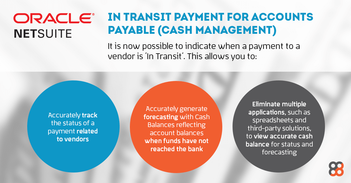 NetSuite: In-transit Payment for Accounts Payable (Cash Management)