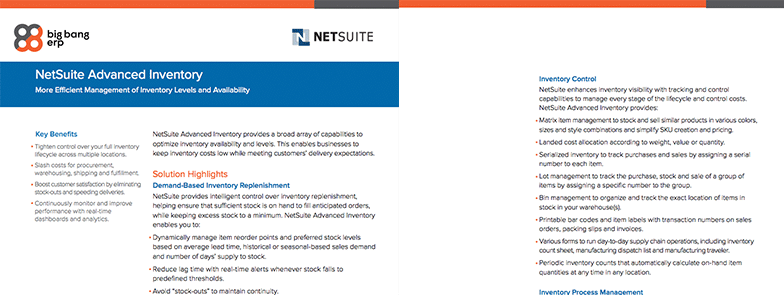 NetSuite Advanced Inventory