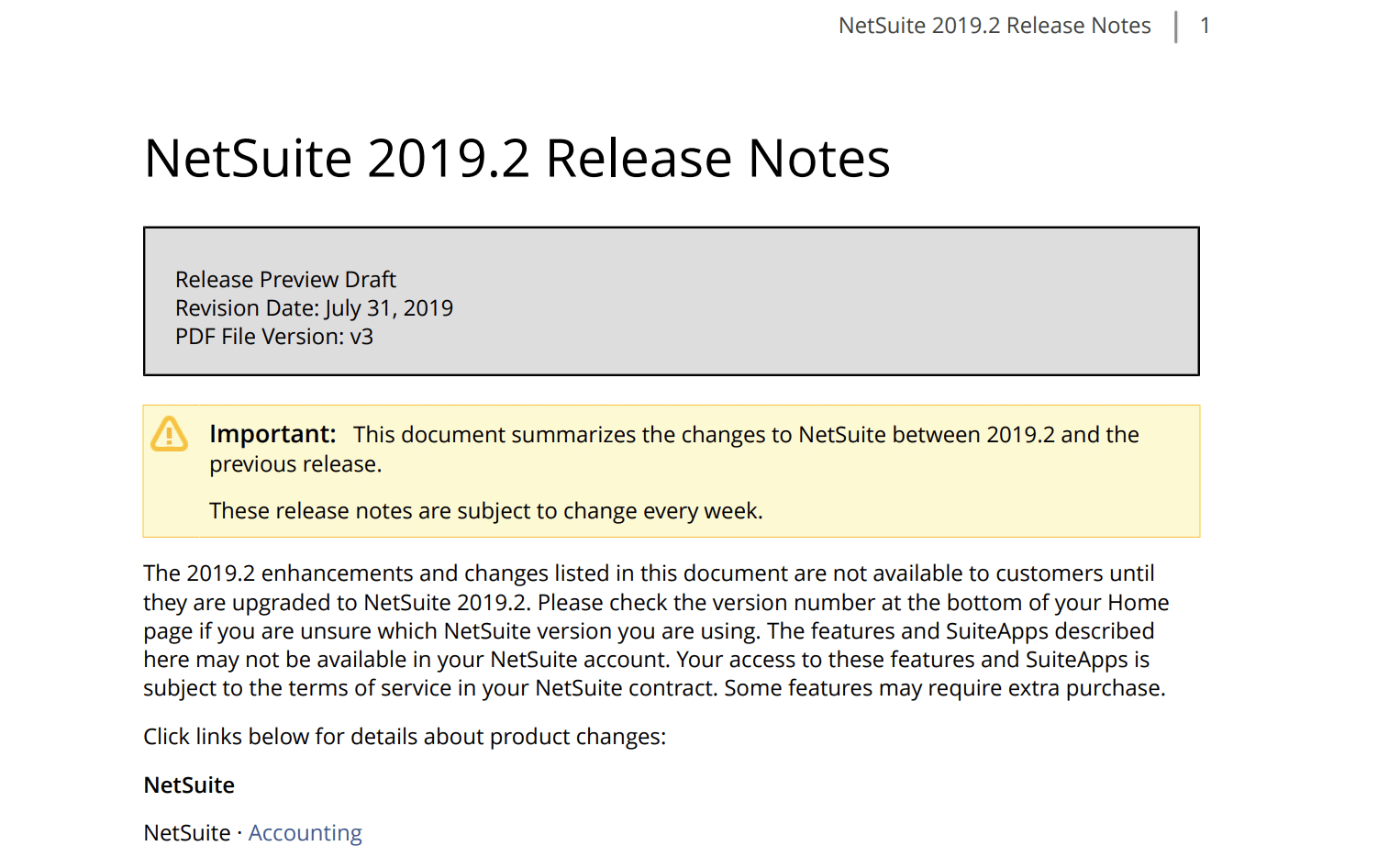 NetSuite Release Notes 2019.2