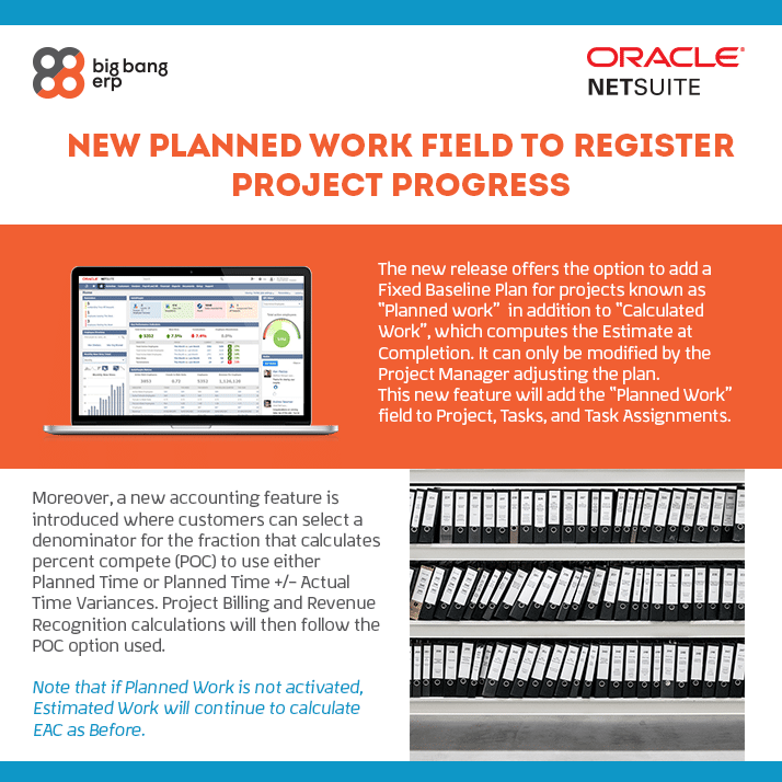 NetSuite: New Planned Work Field To Register Project Progress