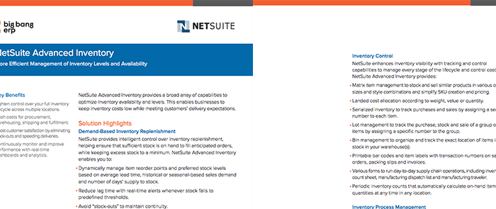 NetSuite Advanced Inventory