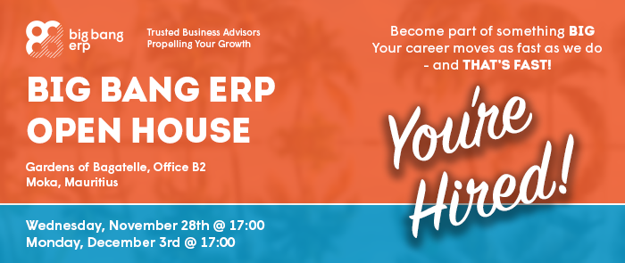 Looking Forward to Meeting You @ the Big Bang ERP Open House!