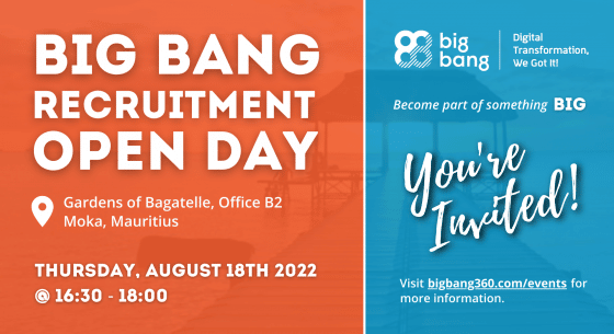 Big Bang Recruitment Open Day in Mauritius
