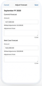 Forecast Adjustments Salesforce Mobile App